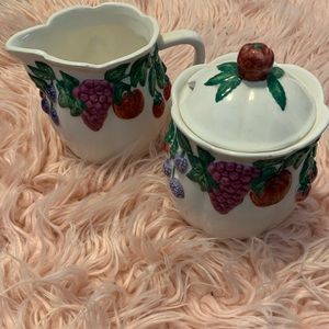 Adorable CottageCore Fruit Sugar and Creamer